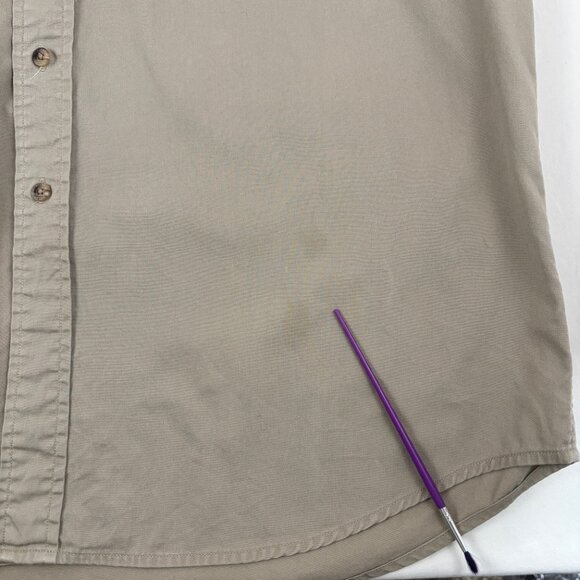 Pendleton Shirt Button Down Long Sleeve Solid Tan Beige Men's Large - Picture 12 of 13